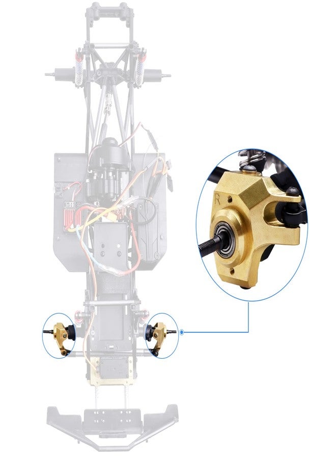 FriHobby Upgraded Heavy Duty Brass Front Steering Knuckle for Axial SCX10 II 1/10 RC Crawler Upgrades Replacement Parts Weights - Image 2